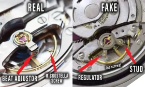 Rolex real vs fake movement